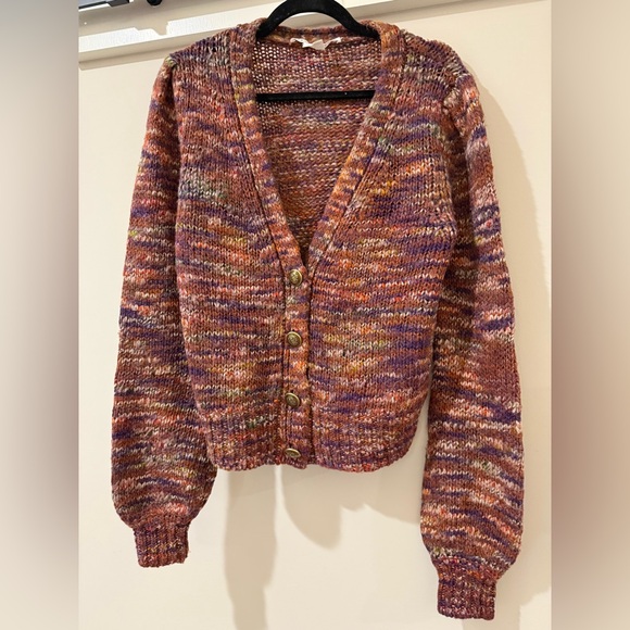 Veronica Beard Sweaters - Veronica Beard Amosa Cardigan Doira Burgundy space dye classic sweater- Small